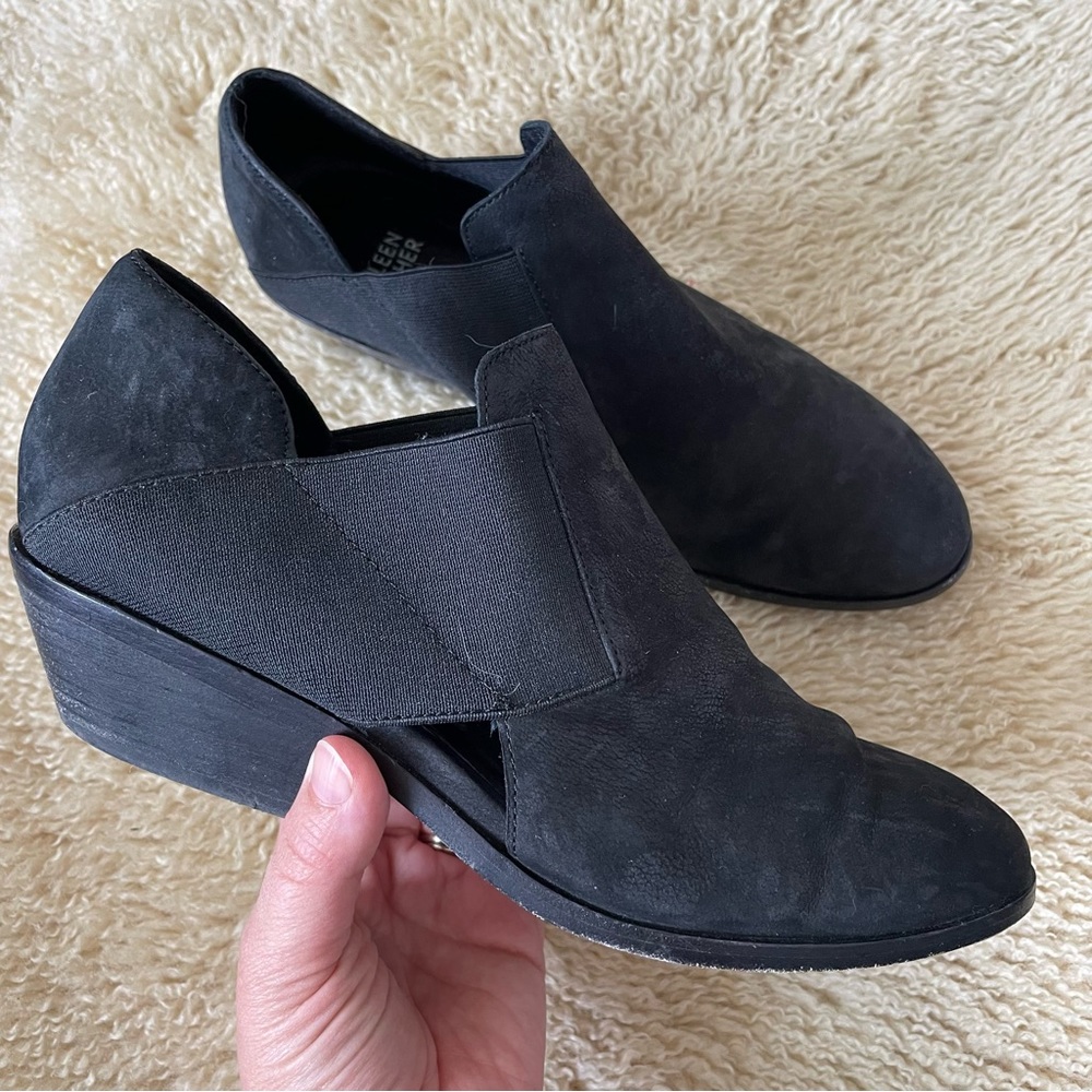 3/$20 Eileen Fisher black leather ankle boots Perry Tumbled Nubuck Bootie